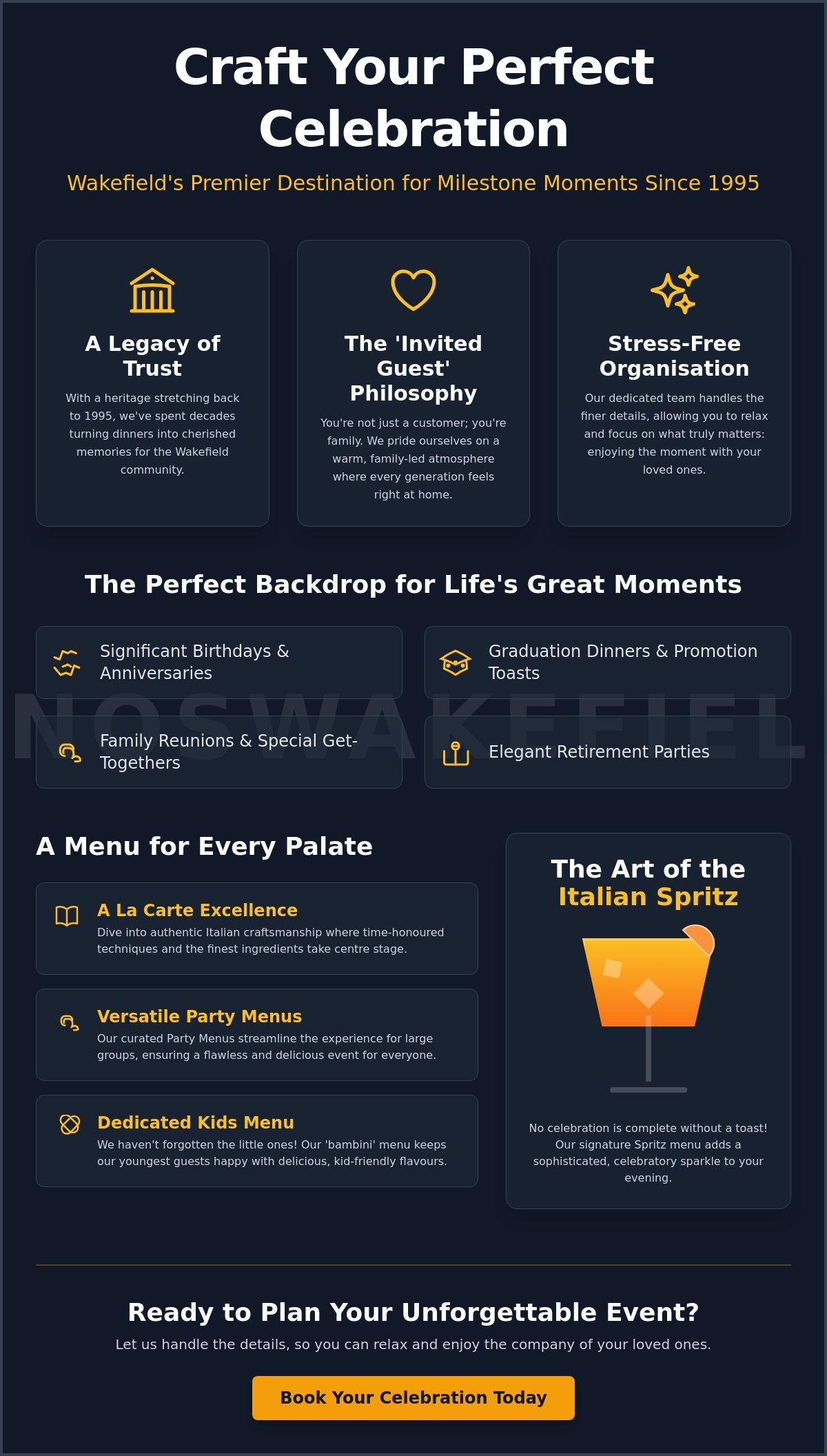 The Best Celebration Restaurant in Wakefield: Why Valentino’s is the Local Favourite infographic
