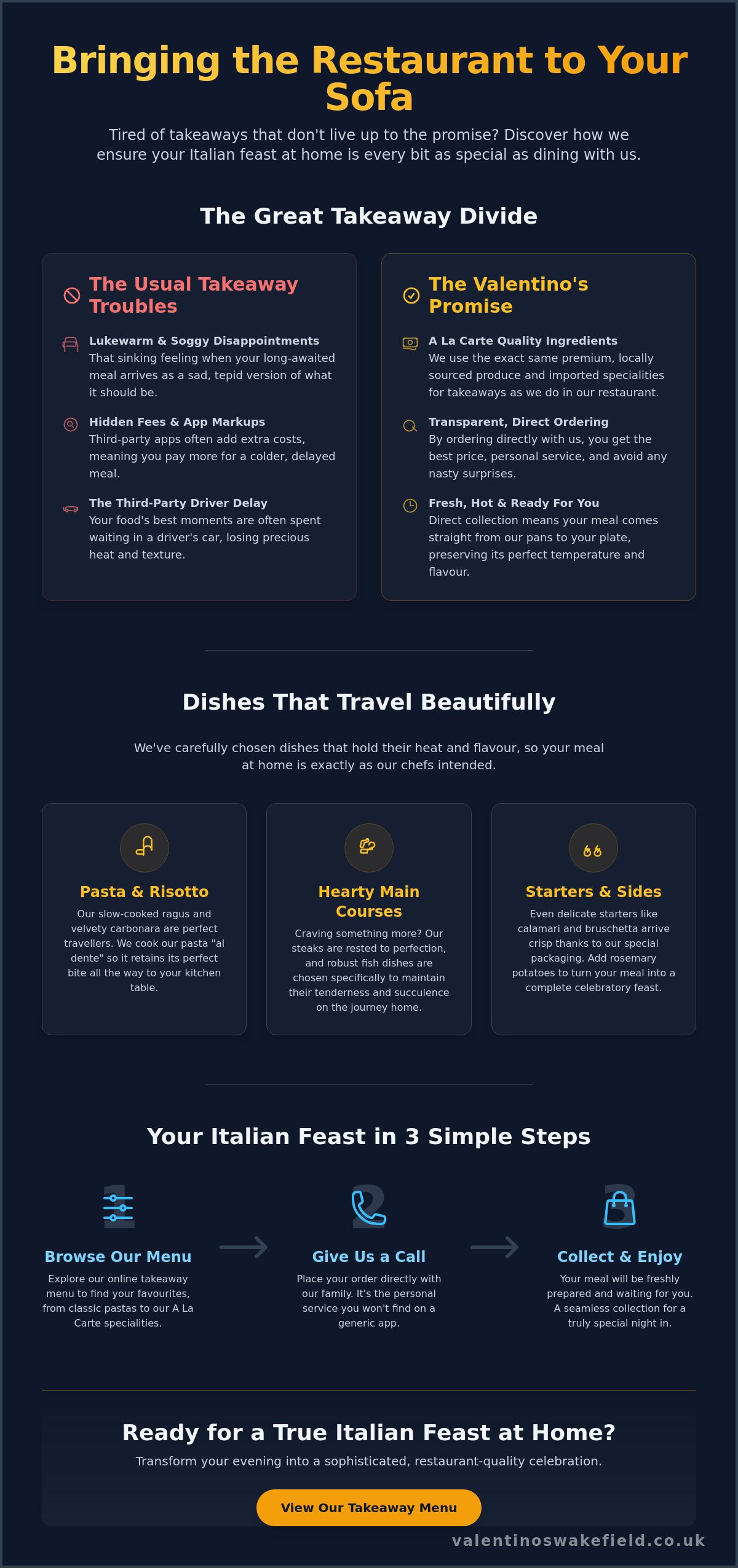 Authentic Italian Takeaway in Dewsbury: Bring the Valentino’s Experience Home infographic